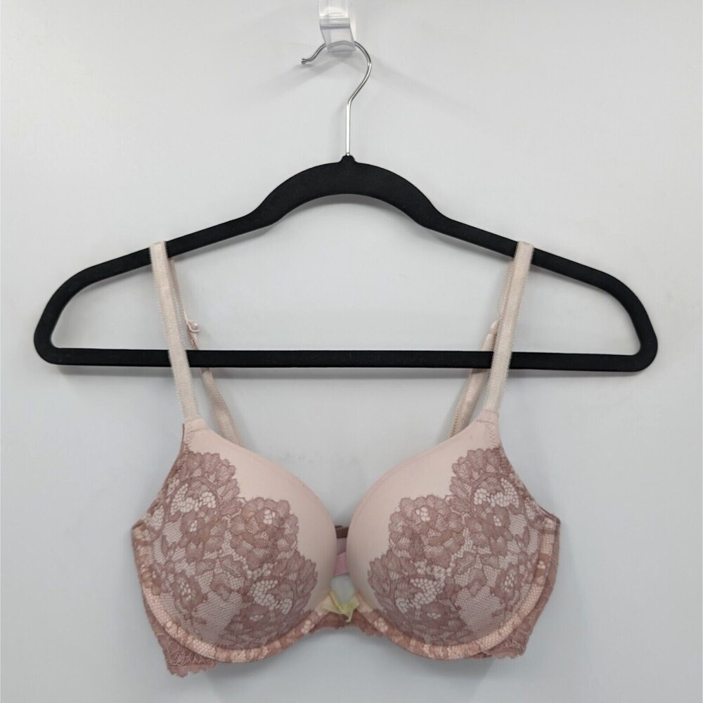 Victoria's Secret Bra Women's 32D Mute Pink Push Up Dream Angels